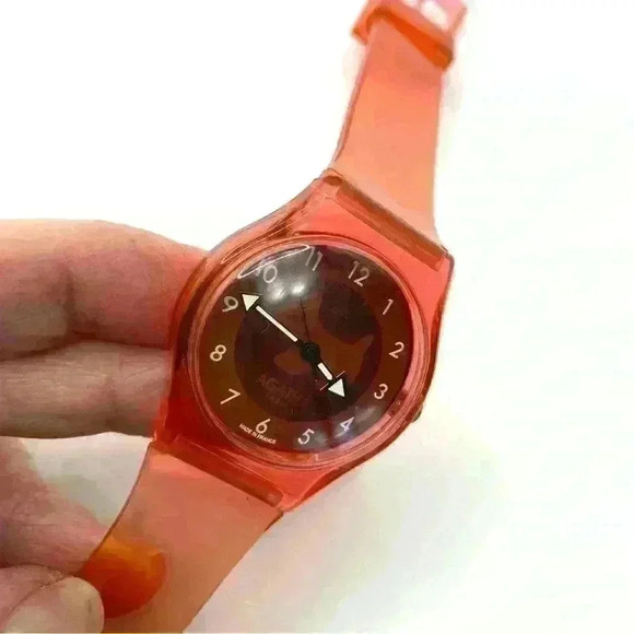AGATHA Paris Scottie Clear Orange Silicone Watch - Picture 4 of 7